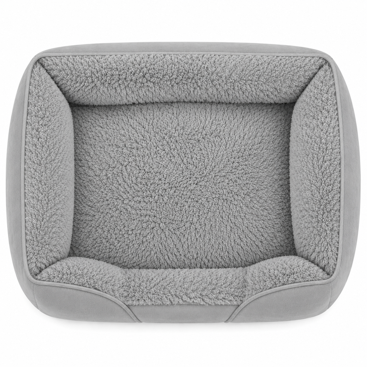Pets N Potions Luxury Plush Dog Bed – Soft Washable Calming Dog Sofa Bed – Grey (4)