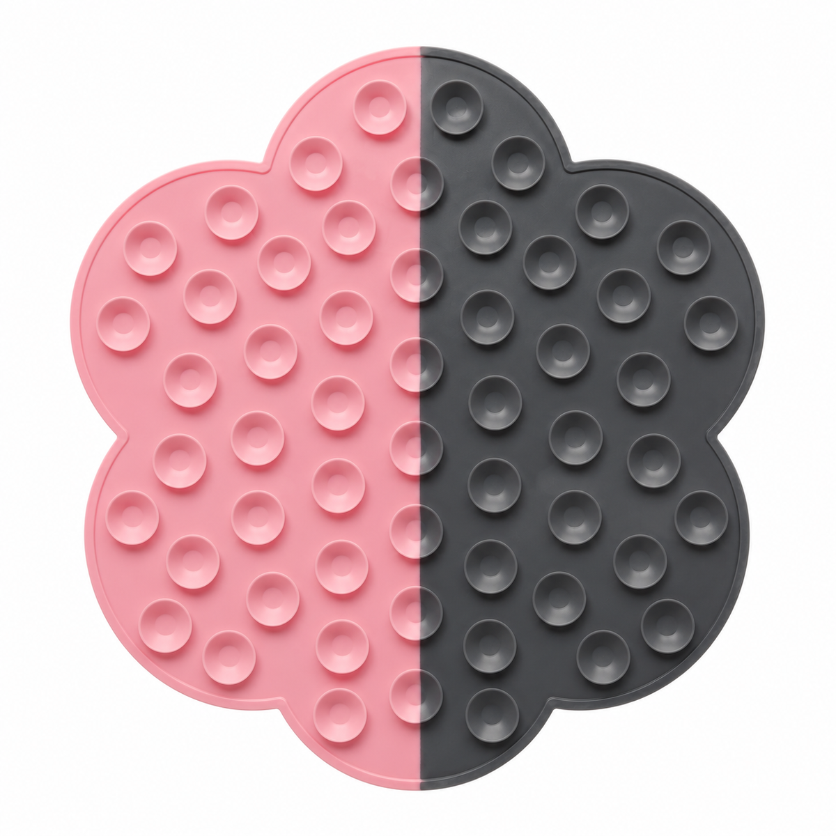 Pets N Potions Silicone Slow Feeder Lick Mat for Dogs – Non-Slip Interactive Treat Mat – Pink and Grey (1)